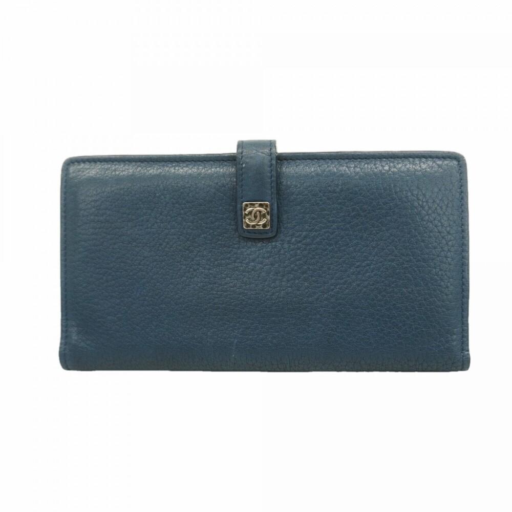 CHANEL Blue Leather Wallet